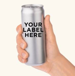 Your Label Here (displayed on a blank can)