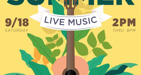 Goodbye Summer Flyer - Live Music - Saturday, September 18 from 2:00 pm - 8:00 pm