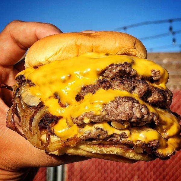 Cheesy multi-stack burger