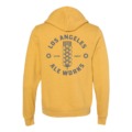 Mustard Yellow Hoodie (back) with grey Los Angeles Ale Works logo