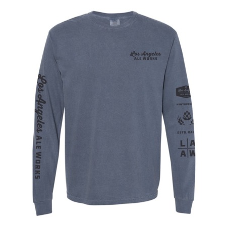 Blue Long Sleeved Shirt w/ LA Ale Works logos printed