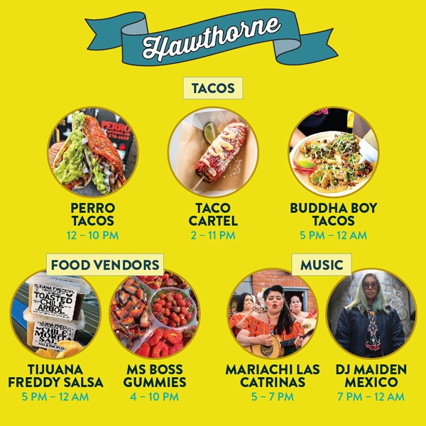 Food and music schedule for Cinco de Mayo