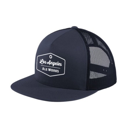 Navy blue Snapback Trucker Hat w/ Embroidered Los Angeles Ale Works Logo