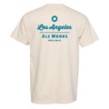 Tan shirt with Los Angeles Ale Works logo printed